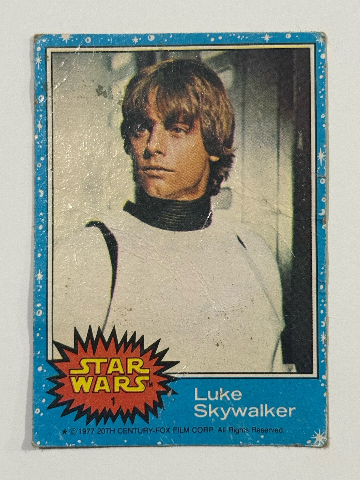 1977-Topps-Star Wars-LUKE SKYWALKER-Blue-Series 1-Rookie Card #1-Mark Hamill