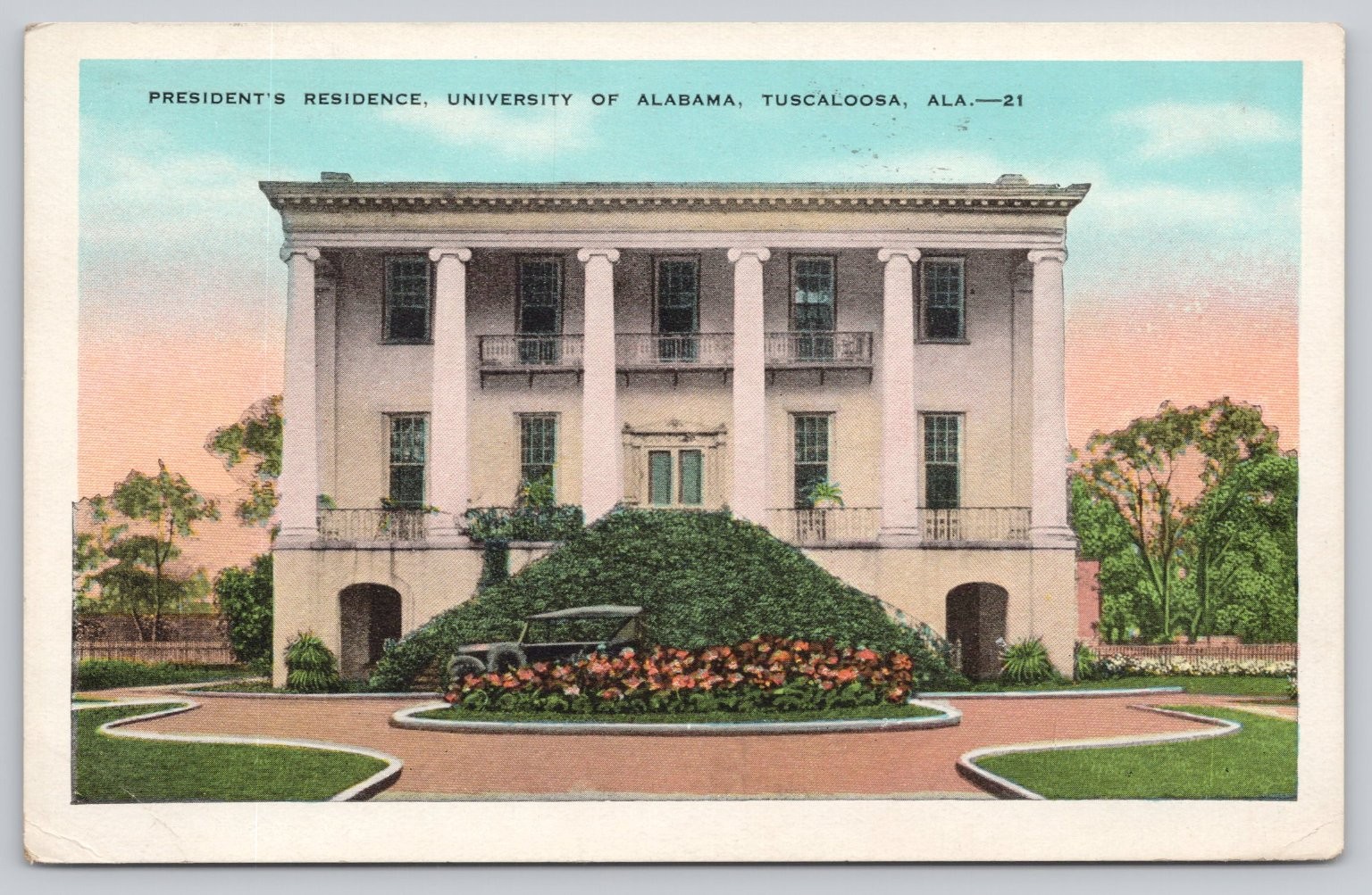 University of Alabama President's Residence Tuscaloosa 1938 Linen Postcard University of Alabama President's Residence Tuscaloosa 1938 Linen Postcard