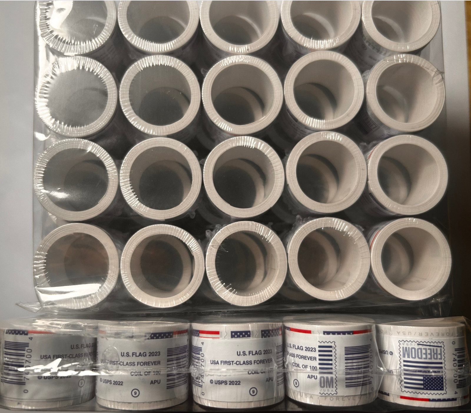 20 Rolls Collection U.S. Flags Forever PAPER 2023 Total Qty 2000 PCS