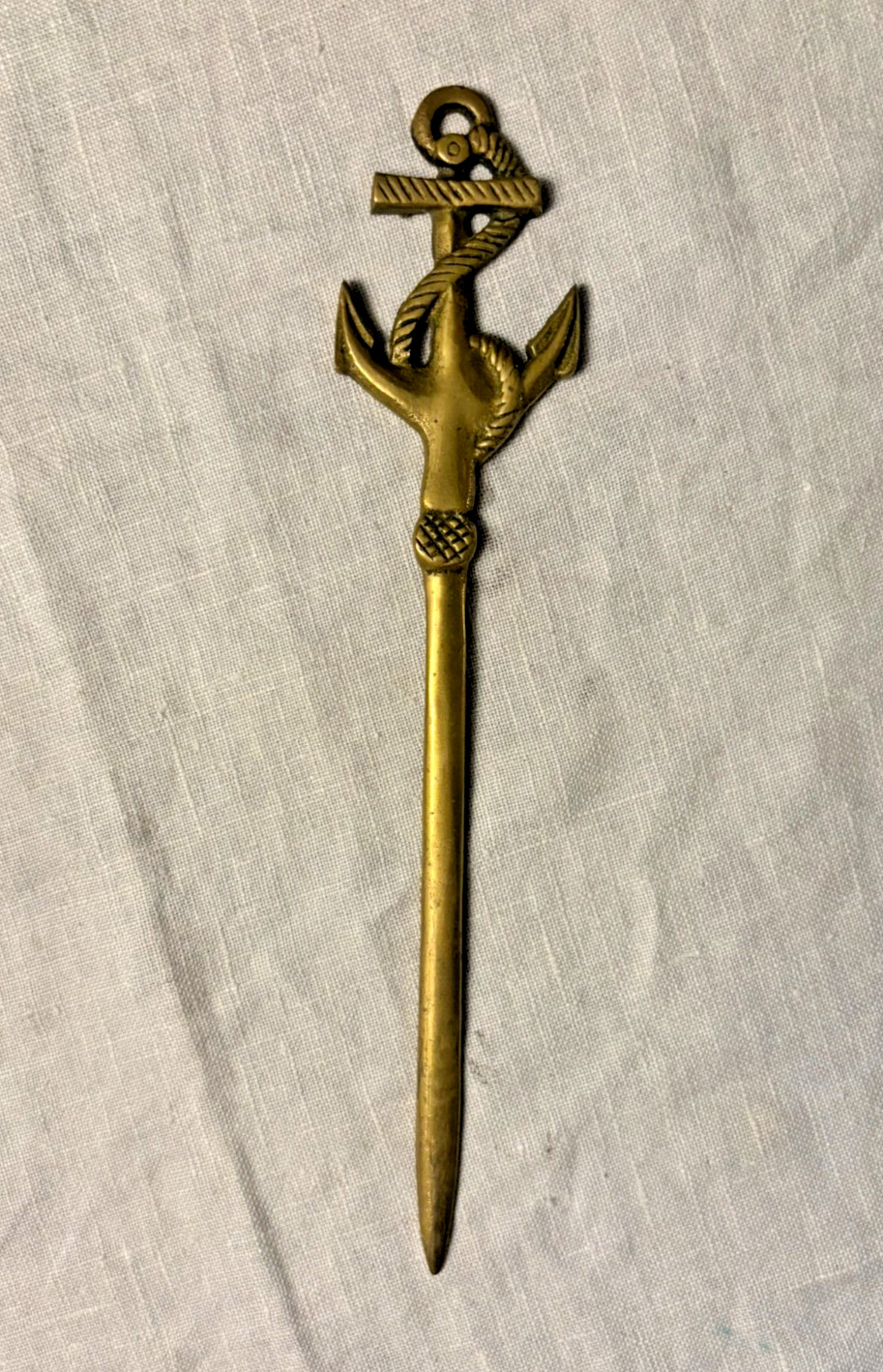 Vintage Brass Anchor with Rope Letter Opener. Nautical Maritime Style.