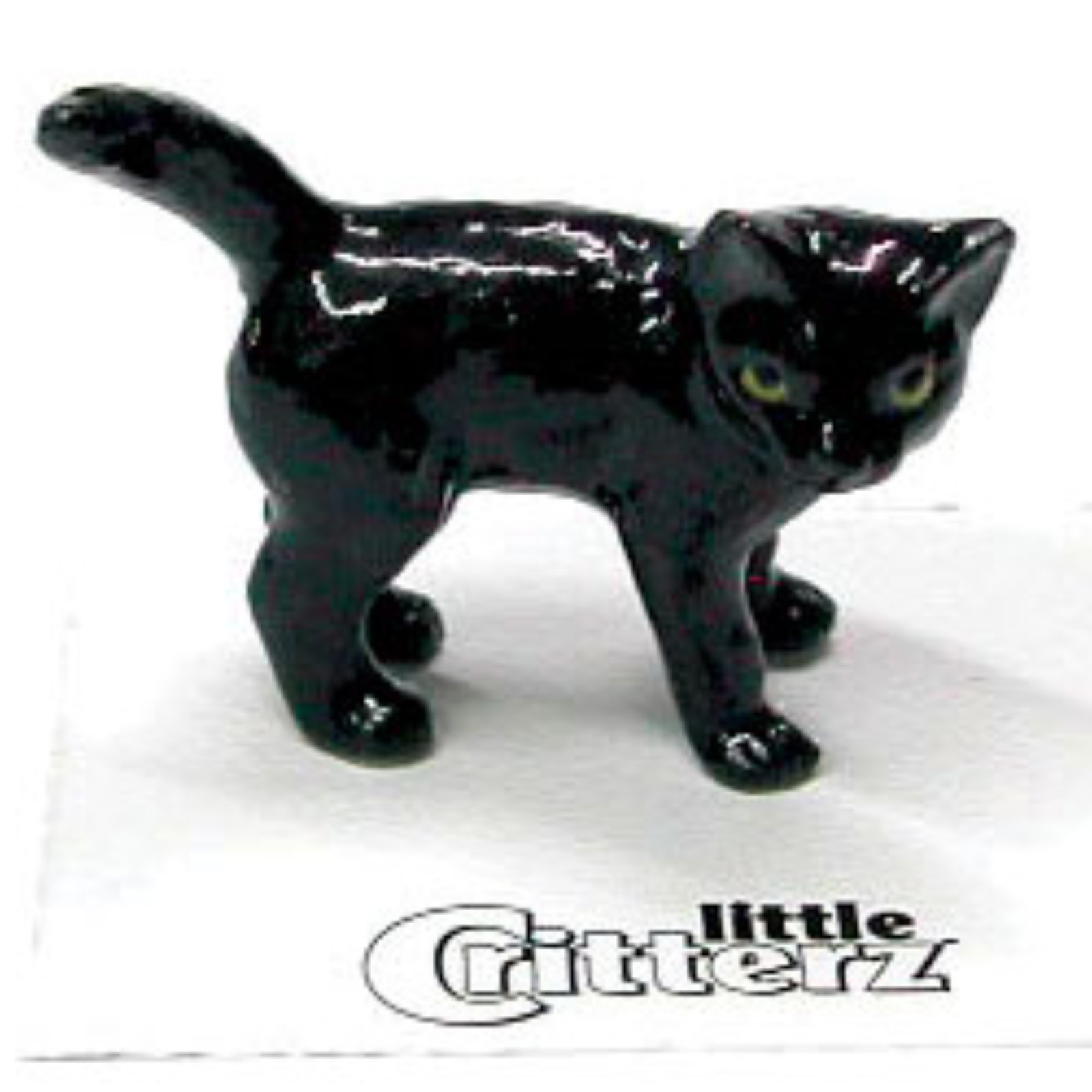 Little Critterz Cat - Black Kitten "Onyx" Animal - Miniature Porcelain Figurine Little Critterz Cat - Black Kitten "Onyx" Animal - Miniature Porcelain Figurine