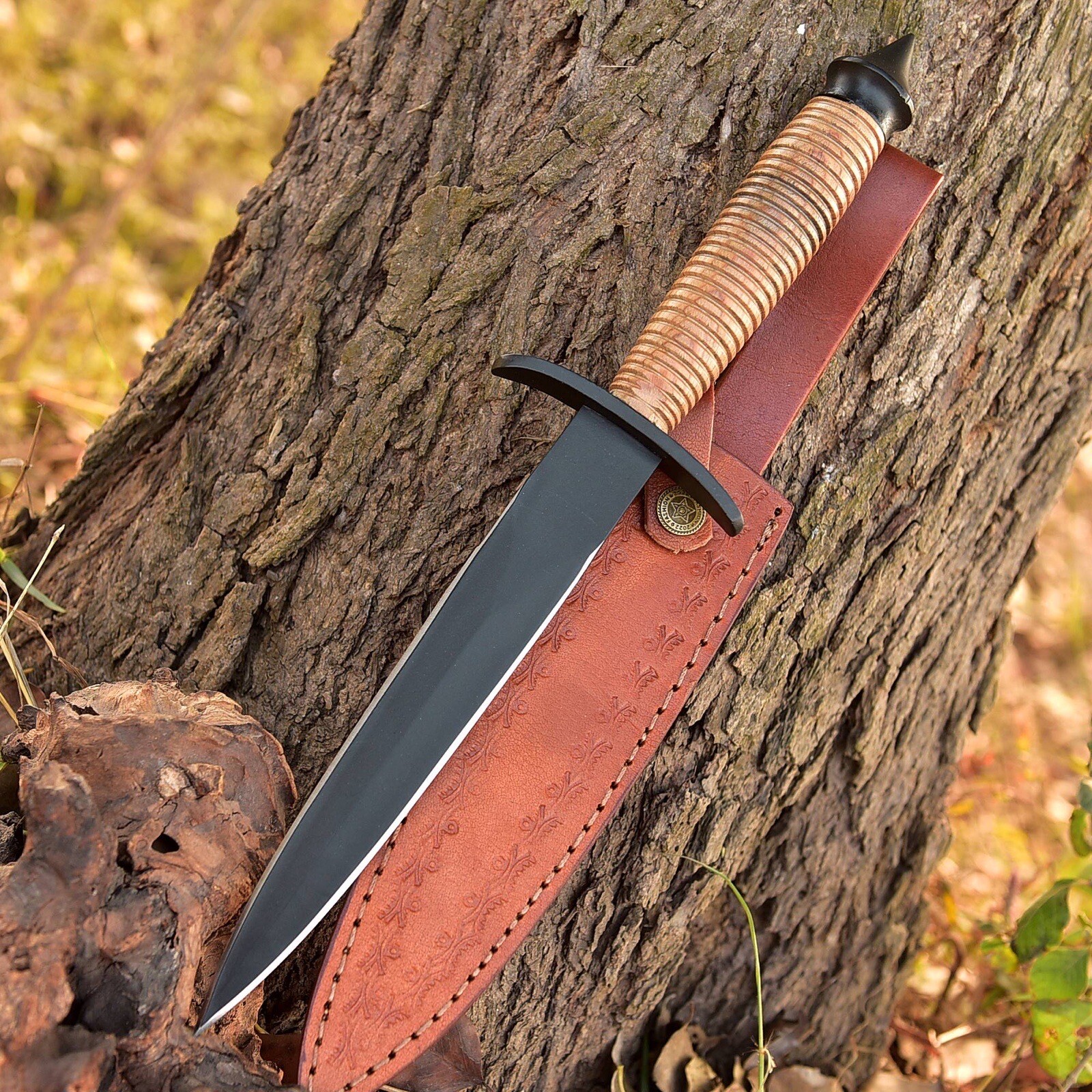 WW2 Double-Edged V42 US Military Stacked Wood Dagger Knife Devil's Brigade WW2 Double-Edged V42 US Military Stacked Wood Dagger Knife Devil's Brigade