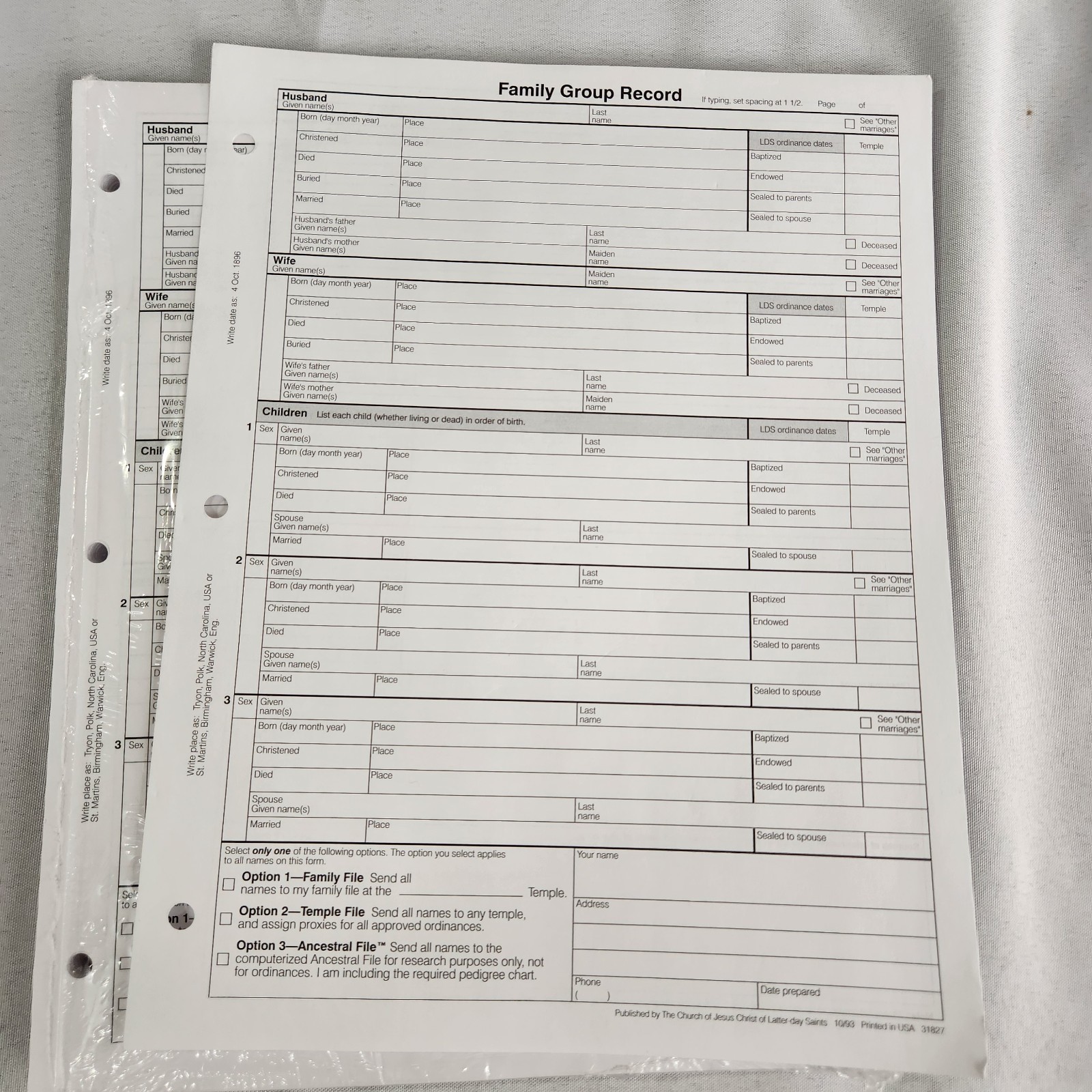 30 Old Family Group Record Refill Page Sheets Mormon LDS Genealogy Temple 30 Old Family Group Record Refill Page Sheets Mormon LDS Genealogy Temple