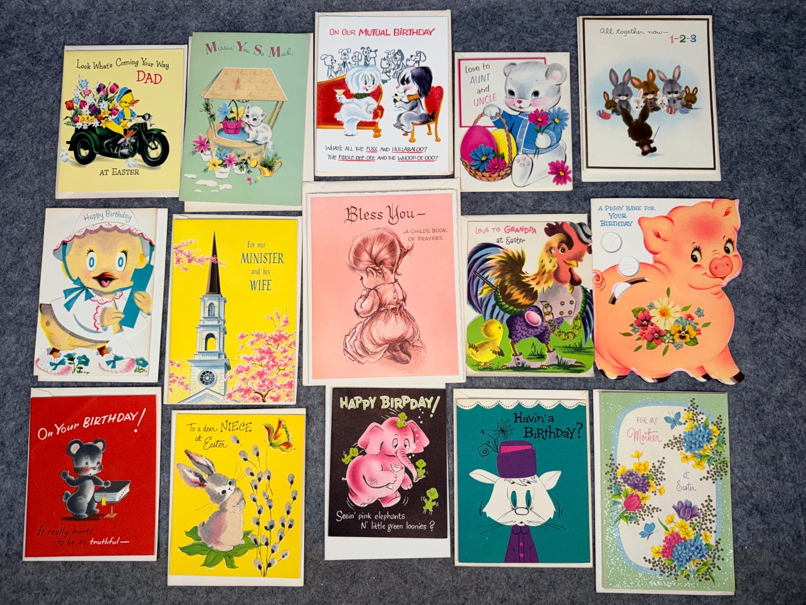 Norcross Greeting Card Vintage Lot of 15 Paper Ephemera Retro MCM Antique Easter Norcross Greeting Card Vintage Lot of 15 Paper Ephemera Retro MCM Antique Easter