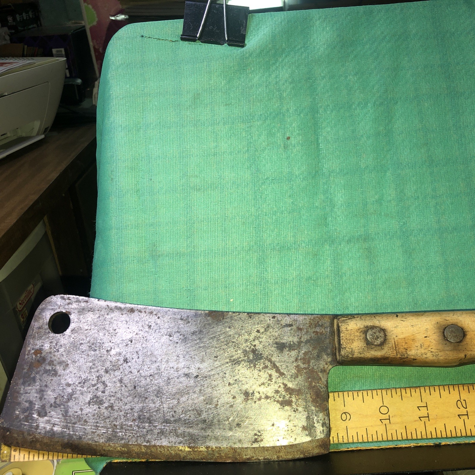 VINTAGE Large Unmarked Meat Clever 2.7 Lbs