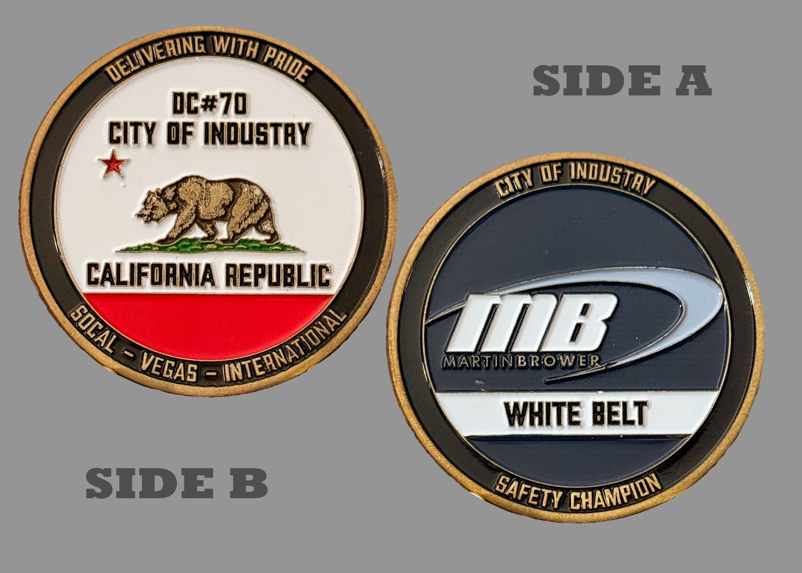 Martin Brower DC70 California Safety Champion Challenge Coin 1#28 Martin Brower DC70 California Safety Champion Challenge Coin 1#28
