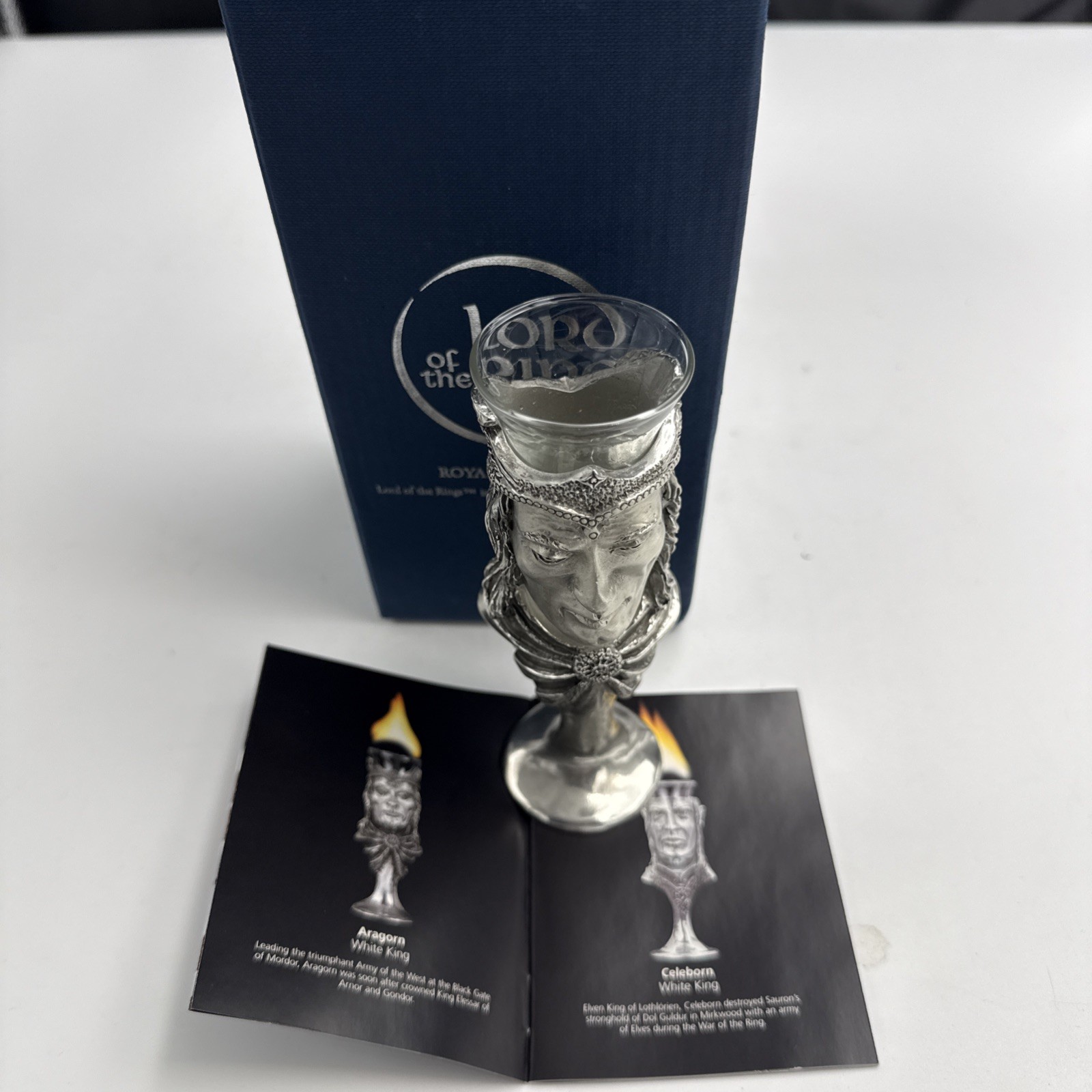 Royal Selangor Lord of the Rings Shot Glass Aragorn White King Pewter NIB Royal Selangor Lord of the Rings Shot Glass Aragorn White King Pewter NIB