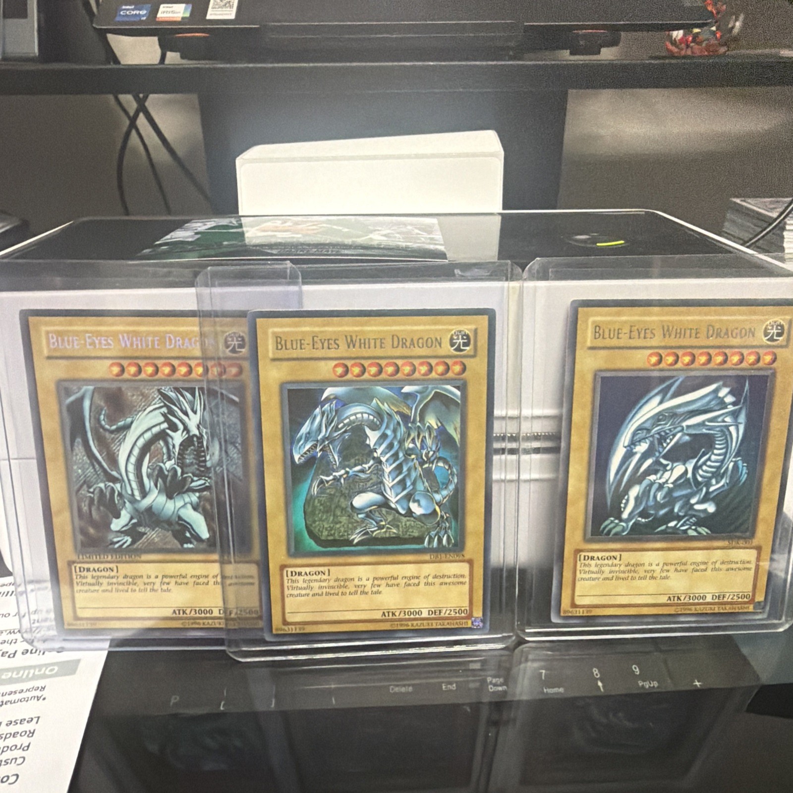 1996 Yu-Gi-Oh Vintage Card Blue eyes white dragon bundle of 3 cards 1996 Yu-Gi-Oh Vintage Card Blue eyes white dragon bundle of 3 cards