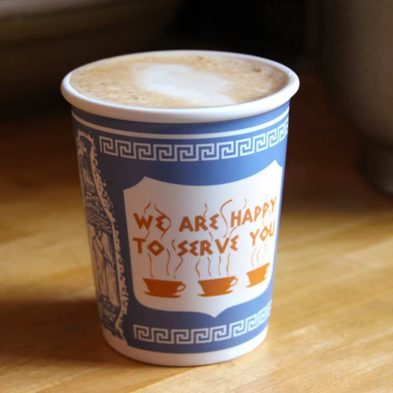 "We Are Happy To Serve You" ceramic cup | New York Classic (3oz)