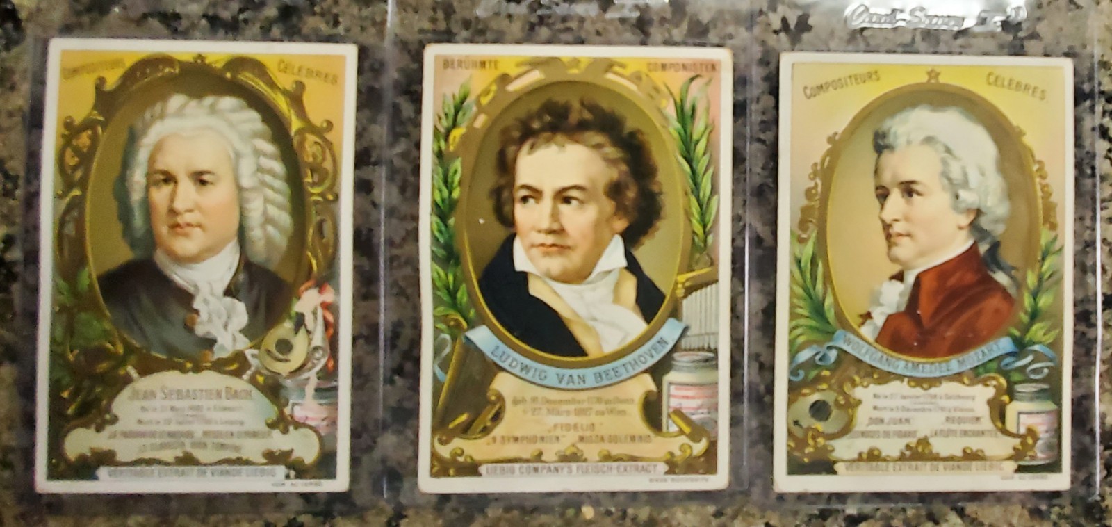 1893 Liebig Famous Composers Bach, Beethoven, Mozart F375 S374 1893 Liebig Famous Composers Bach, Beethoven, Mozart F375 S374
