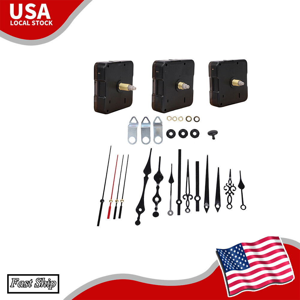 3PCS DIY Wall Quartz Clock Movement Mechanism Hand Replacement Part Set Tool Kit