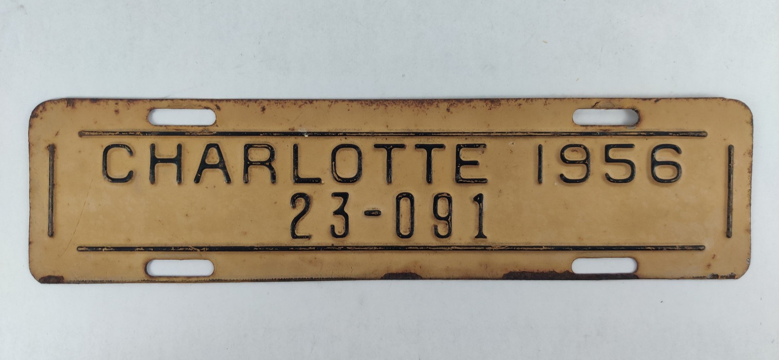 Vintage 1956 Charlotte North Carolina License Plate City Topper Vintage 1956 Charlotte North Carolina License Plate City Topper