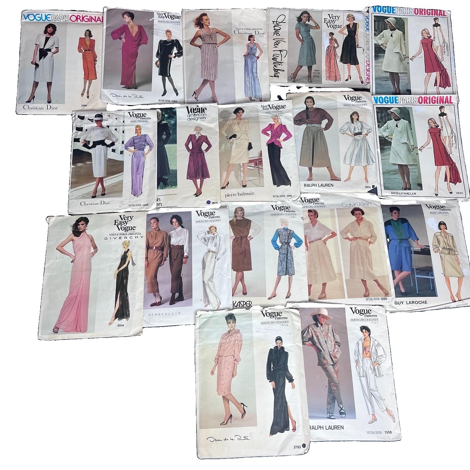 Lot 17 Women Vogue Sewing Patterns Uncut/Cut Dior Kasper Ralph Lauren DVF Lot 17 Women Vogue Sewing Patterns Uncut/Cut Dior Kasper Ralph Lauren DVF
