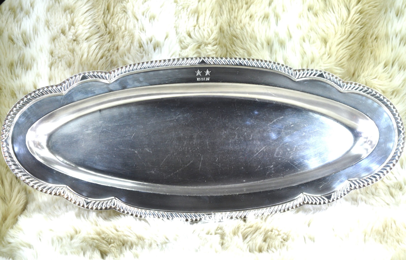 Vtg USN Silver Plate Tray 24" Long WWI Wilcox Silver Plate Co. O14O5 Navy Vessel Vtg USN Silver Plate Tray 24" Long WWI Wilcox Silver Plate Co. O14O5 Navy Vessel