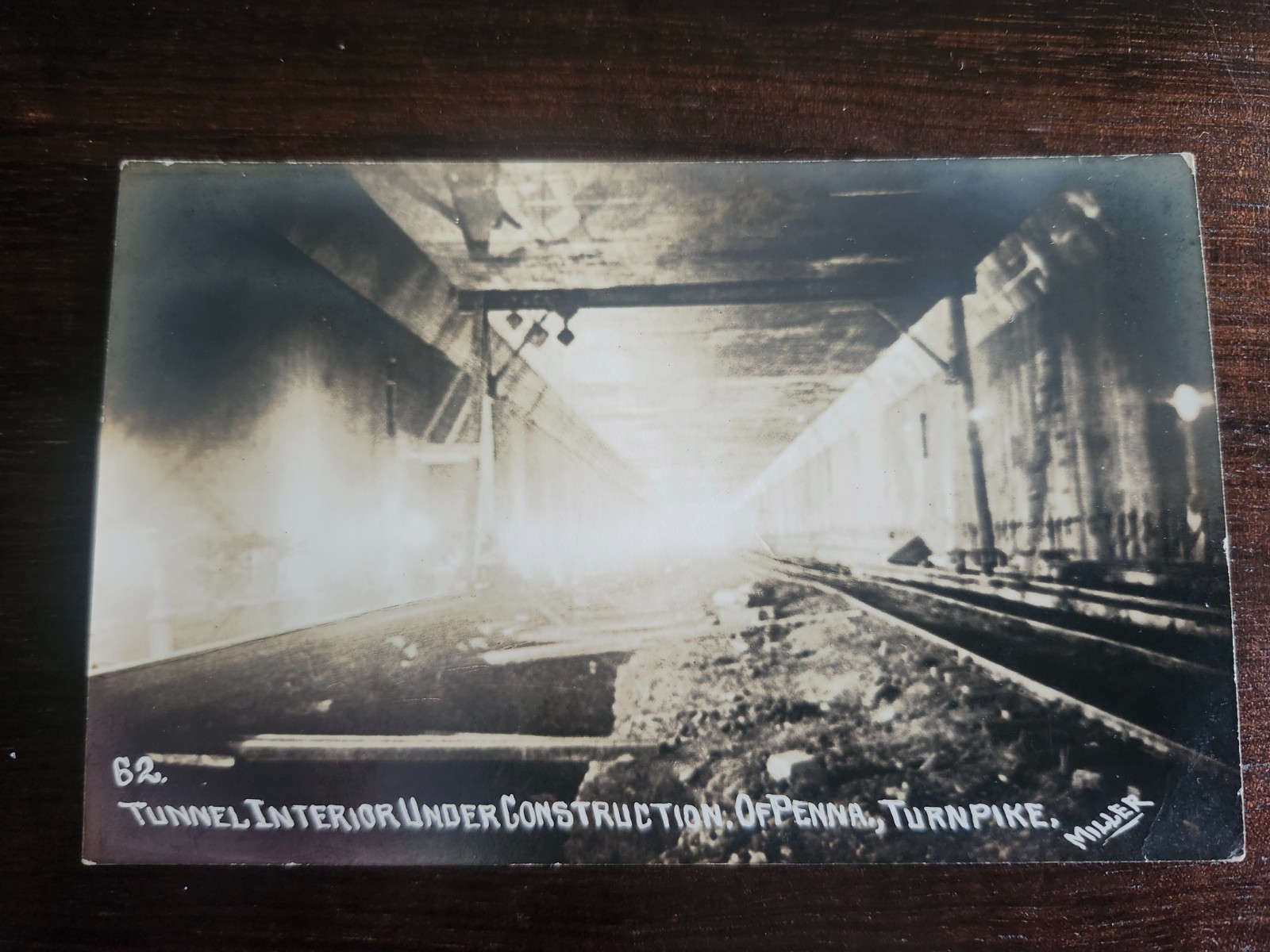 Rare 1938 Pennsylvania Turnpike Tunnel Construction Real Photo Postcard RPPC