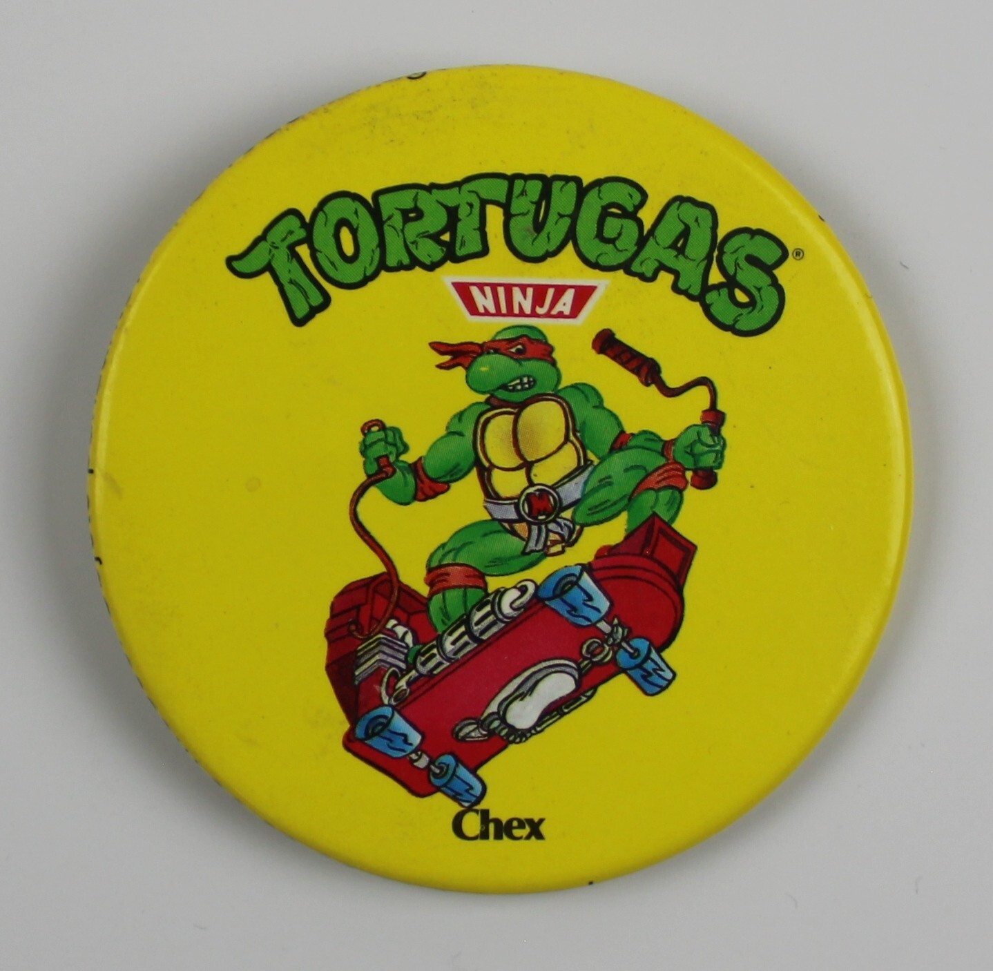1990 TMNT MICHELANGELO Button 2.25" (5.5 cm) Original Vintag Spanish Promotional 1990 TMNT MICHELANGELO Button 2.25" (5.5 cm) Original Vintag Spanish Promotional