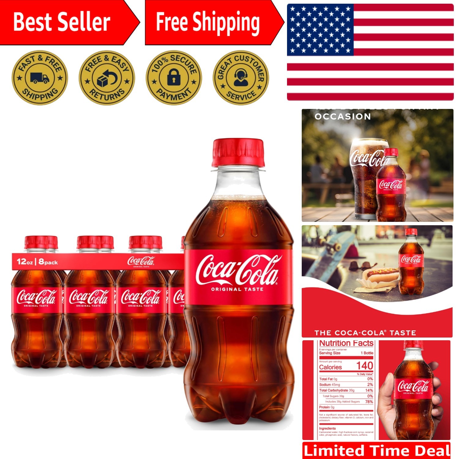 Refreshing Classic Cola Soda, 8 Pack of 12 fl oz Bottles - Low Sodium and Kosher Refreshing Classic Cola Soda, 8 Pack of 12 fl oz Bottles - Low Sodium and Kosher