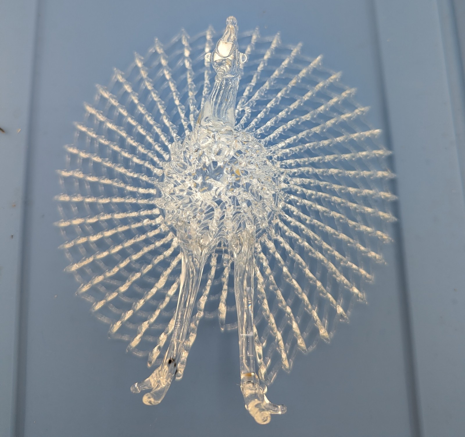 SILVESTRI SPUN GLASS "PEACOCK" ORNAMENT handcrafted NIB SILVESTRI SPUN GLASS "PEACOCK" ORNAMENT handcrafted NIB