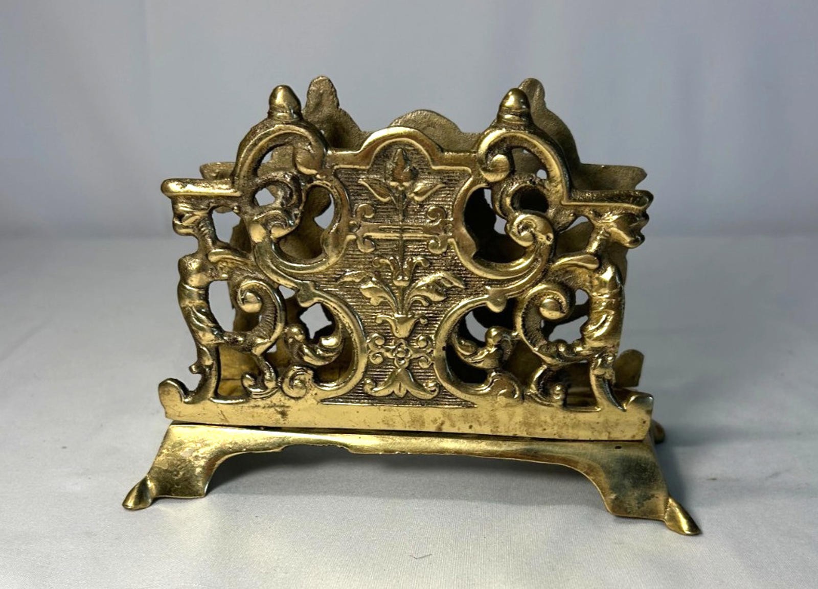Vintage Solid Brass Letter Rack – Victorian Style by Brass & Chatt Im. Inc.