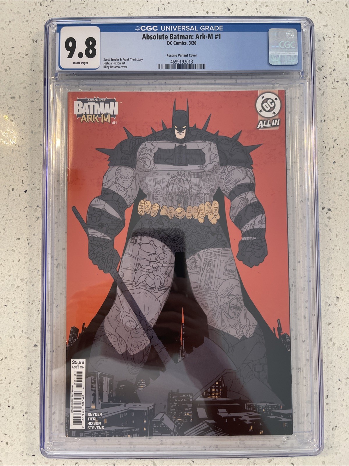 Absolute Batman Ark-M #1 CGC 9.8 Rossmo Variant 1st Appearance Deathstroke 2026 Absolute Batman Ark-M #1 CGC 9.8 Rossmo Variant 1st Appearance Deathstroke 2026