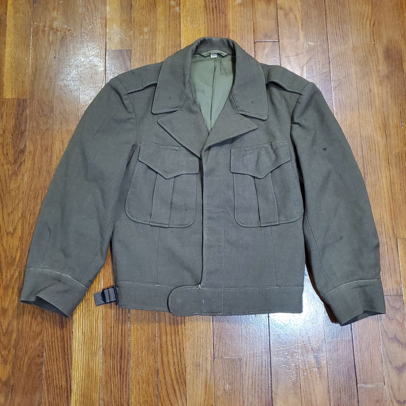 Vintage WWII 1944 US Army Ike Jacket Mens 36R Olive Drab Wool Field Coat 40s Vintage WWII 1944 US Army Ike Jacket Mens 36R Olive Drab Wool Field Coat 40s