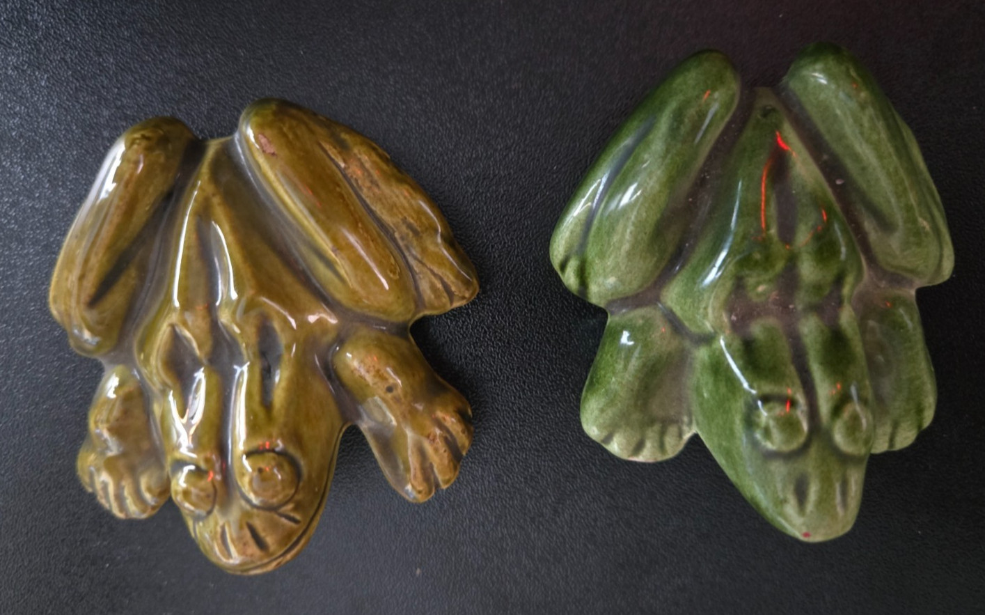 Vintage 1970's Glazed Ceramic Naughty Figurines Fertility Frogs Horny Toads