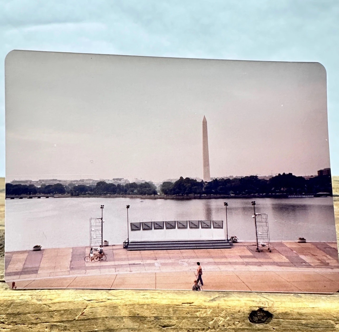Vintage Washington DC Found Photo Washington Monument Cyclist Vintage Washington DC Found Photo Washington Monument Cyclist