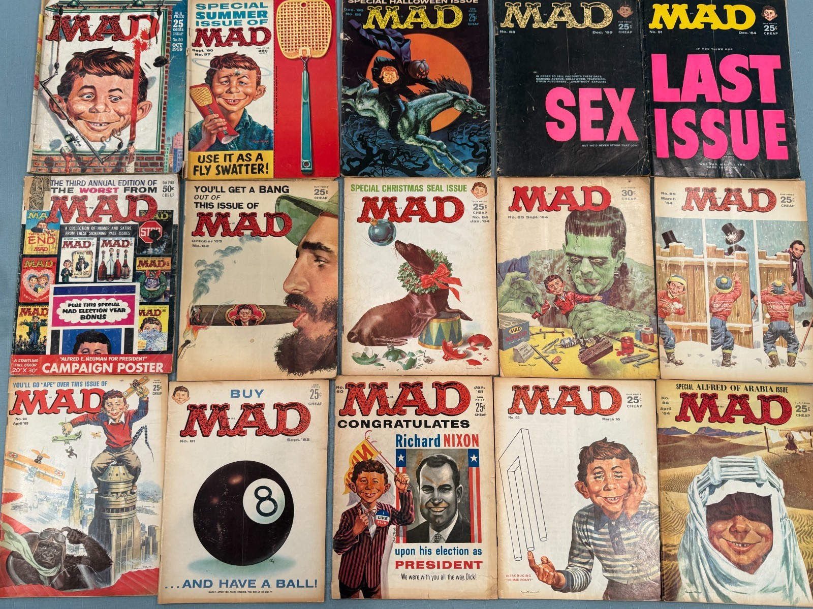 Vintage 1959-65 Mad Magazines Lot of 14 plus 3rd Annual Worst of Mad Vintage 1959-65 Mad Magazines Lot of 14 plus 3rd Annual Worst of Mad