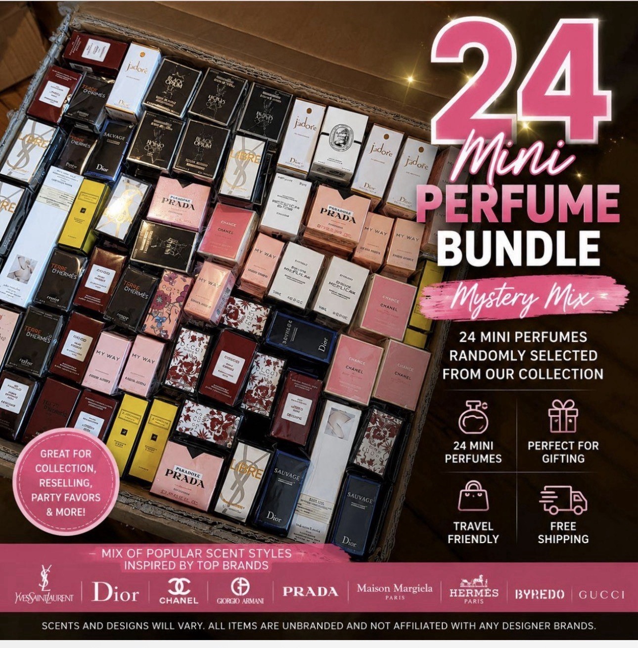 24pcs Mini Perfume Set Mixed Fragrance 5ml 7.5ml 10ml Travel Size Gift 24pcs Mini Perfume Set Mixed Fragrance 5ml 7.5ml 10ml Travel Size Gift