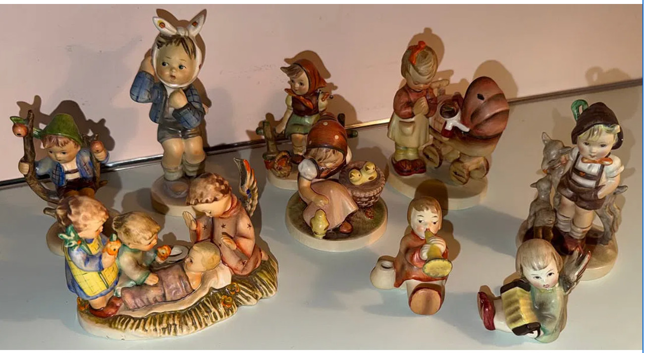 9 Goebel Hummel Porcelain Figurines, Germany & West Germany 9 Goebel Hummel Porcelain Figurines, Germany & West Germany