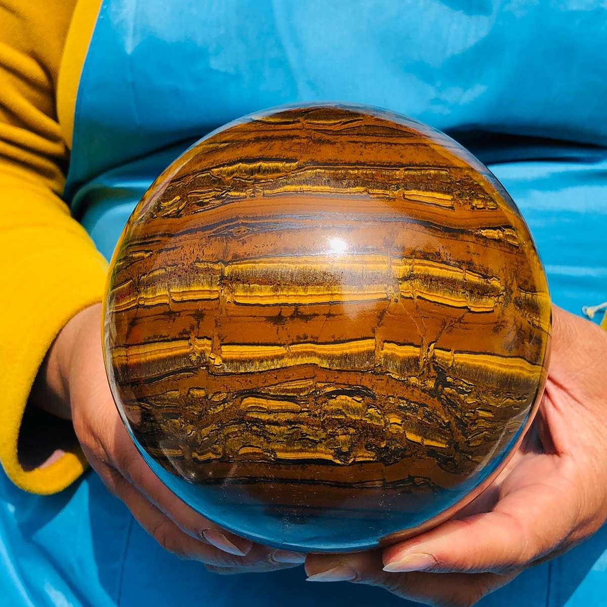 6.35LB Natural Rare Tiger Eye Crystal Ball Sphere Healing Gemstone Minerals 6.35LB Natural Rare Tiger Eye Crystal Ball Sphere Healing Gemstone Minerals