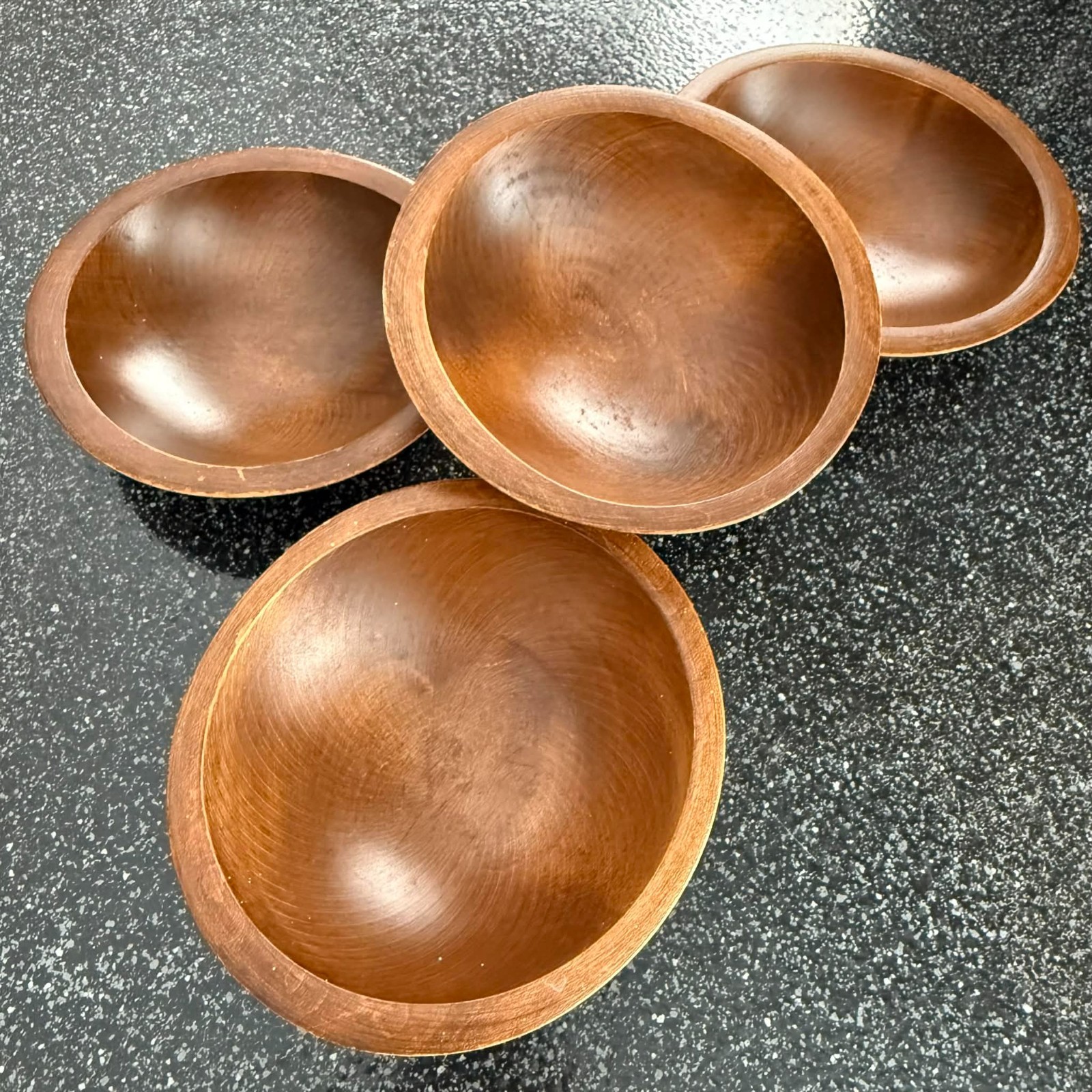 Vintage Wood Bowls Set of 4 Woodcroftery Made in America USA Wooden Oval MCM Vintage Wood Bowls Set of 4 Woodcroftery Made in America USA Wooden Oval MCM