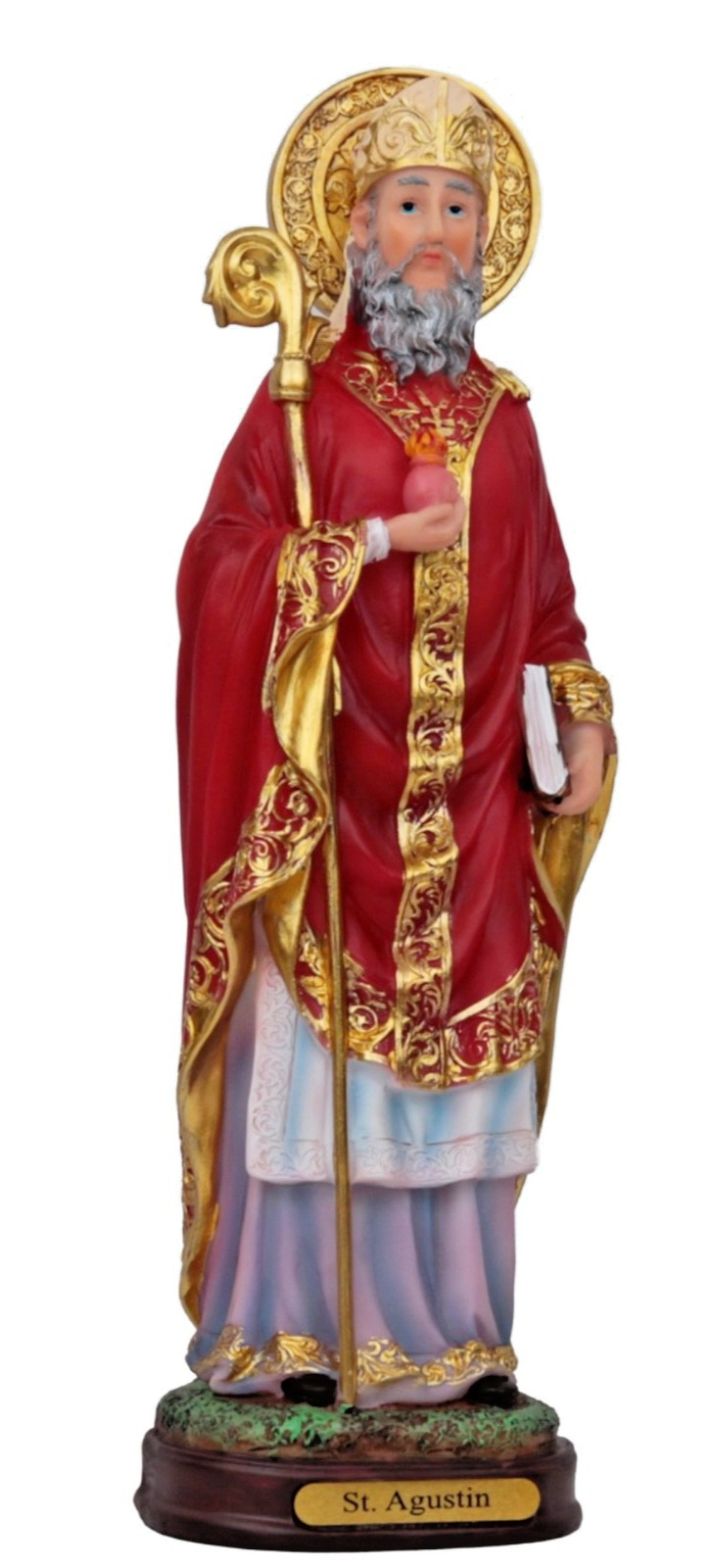 12" Saint Augustine of Hippo, Resin Figure , San Agustin 12" Saint Augustine of Hippo, Resin Figure , San Agustin