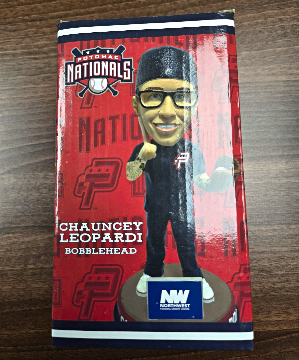Potomac Nationals SGA Chauncey Leopardi "Squints" Bobblehead 2018 Potomac Nationals SGA Chauncey Leopardi "Squints" Bobblehead 2018