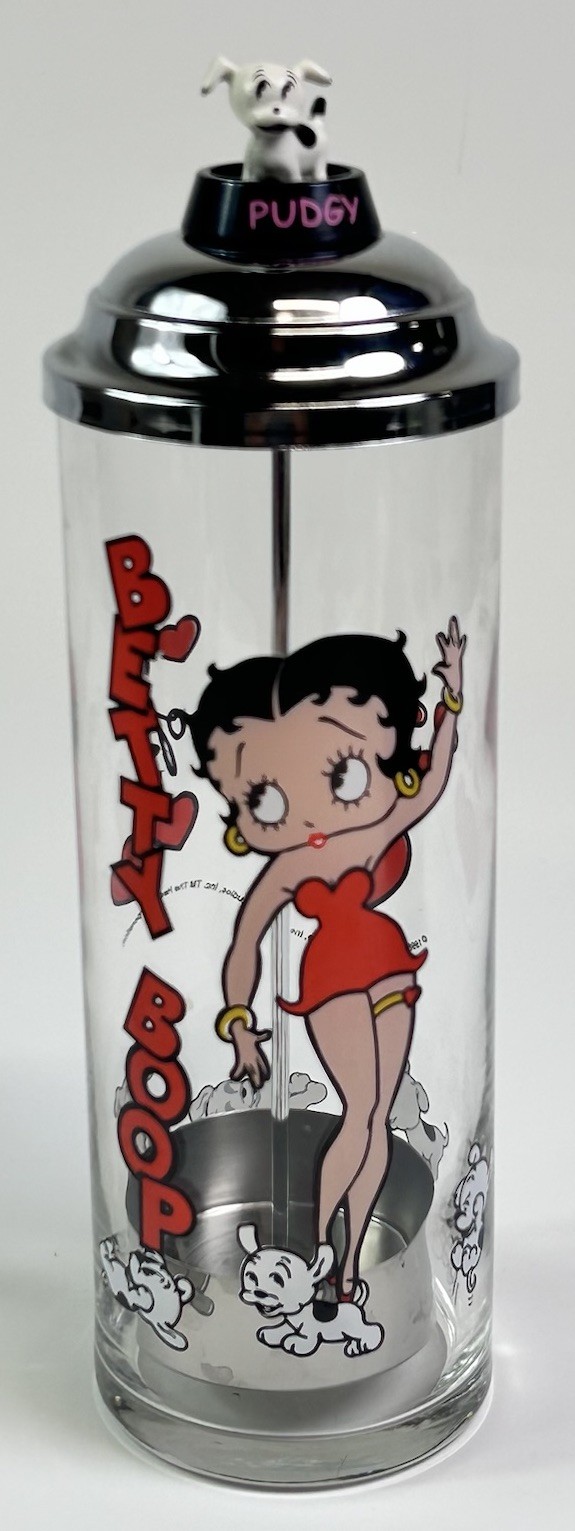 VINTAGE 1998 BETTY BOOP & PUDGY STRAW HOLDER WITH BOX VINTAGE 1998 BETTY BOOP & PUDGY STRAW HOLDER WITH BOX