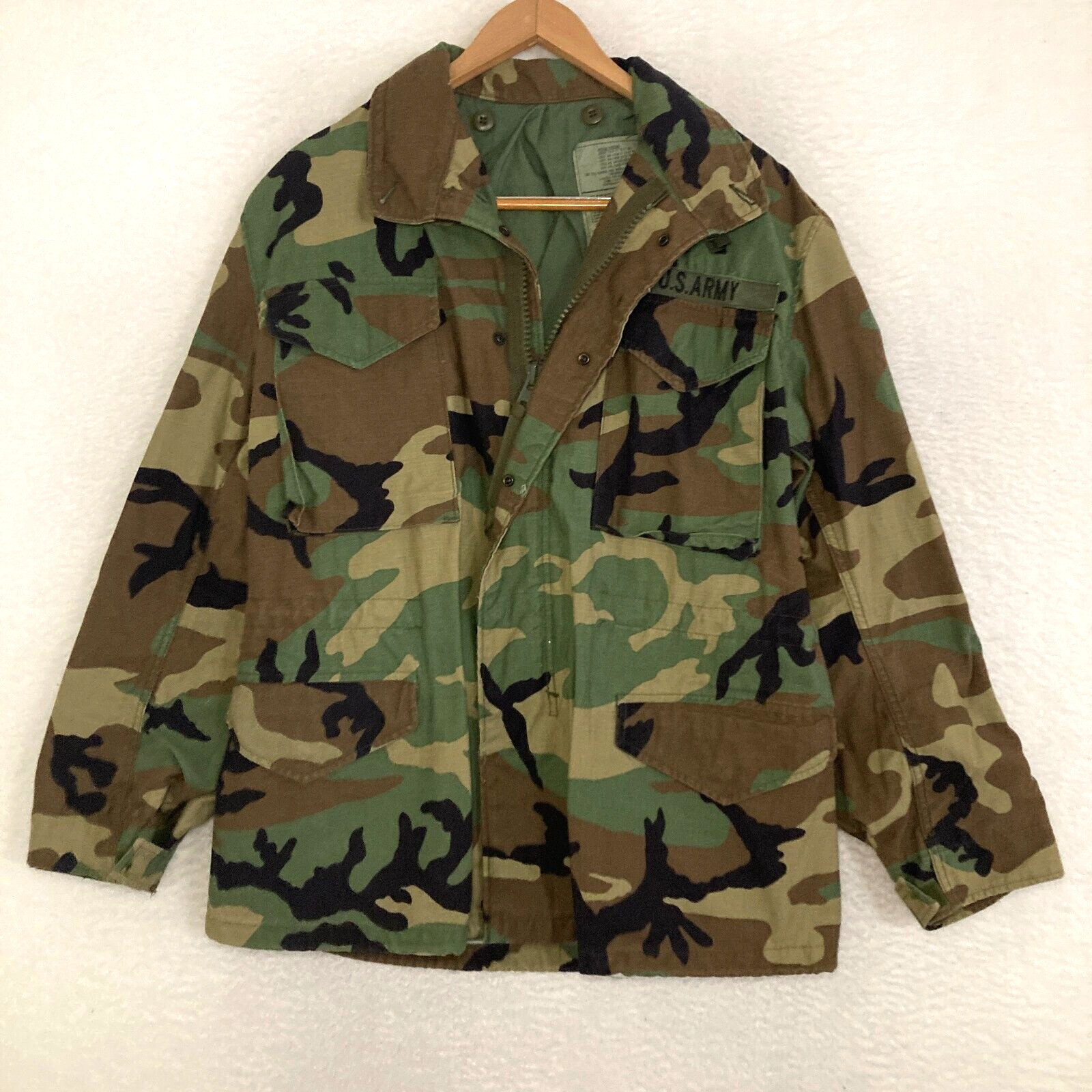 US Army M65 Woodland Camo Cold Weather Field Coat Mens M Military Jacket US Army M65 Woodland Camo Cold Weather Field Coat Mens M Military Jacket