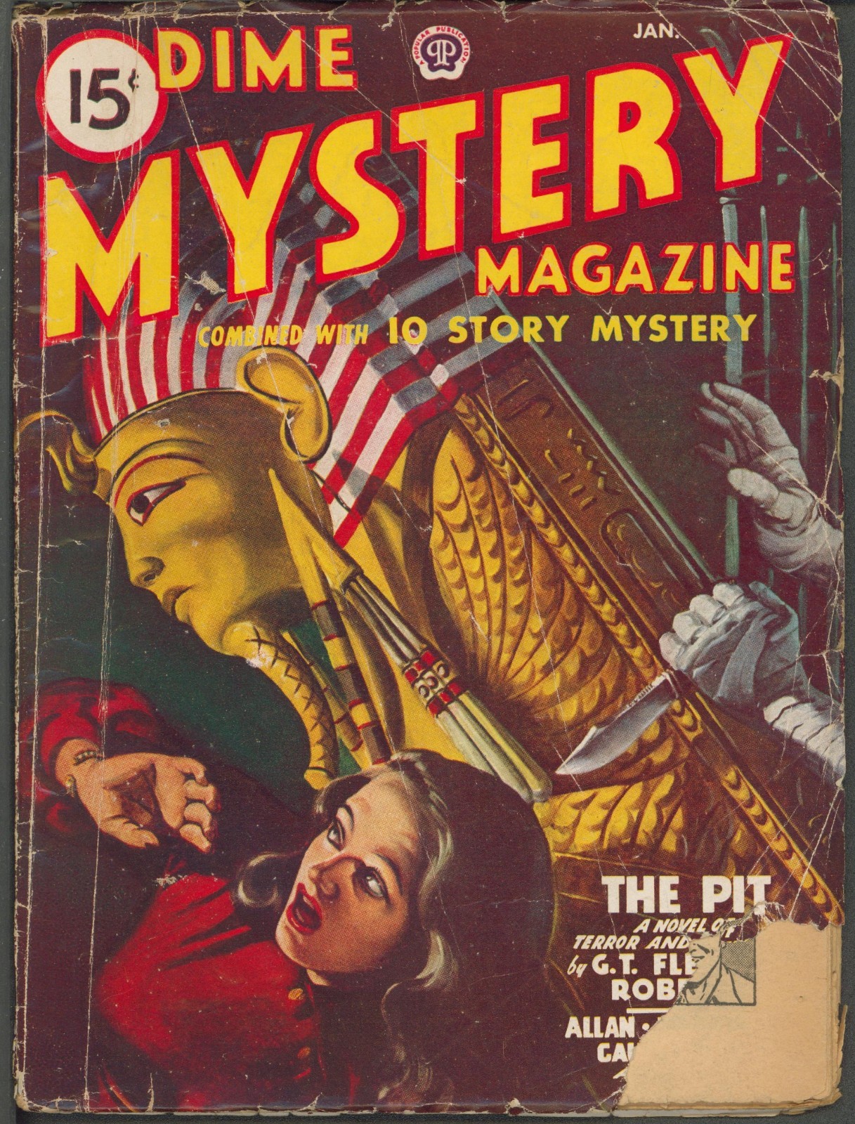 Dime Mystery 1948 January, #142. Contains The Candy Skull by Ray Bradbury