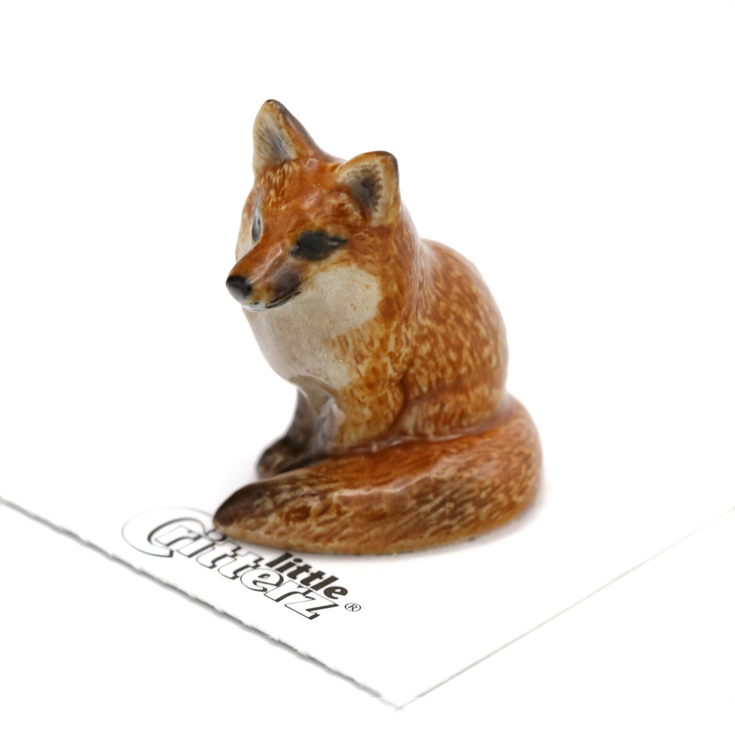 Little Critterz Brown - Fox "Brush" Animal - Miniature Porcelain Figurine Little Critterz Brown - Fox "Brush" Animal - Miniature Porcelain Figurine