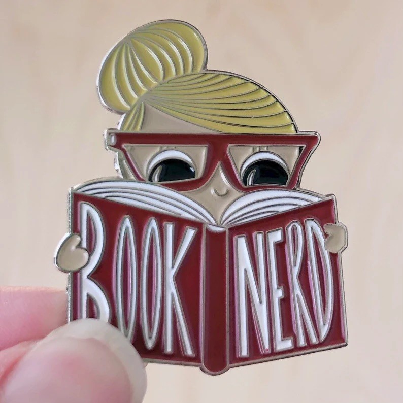 Book Nerd Club Enamel Pin reader Badge