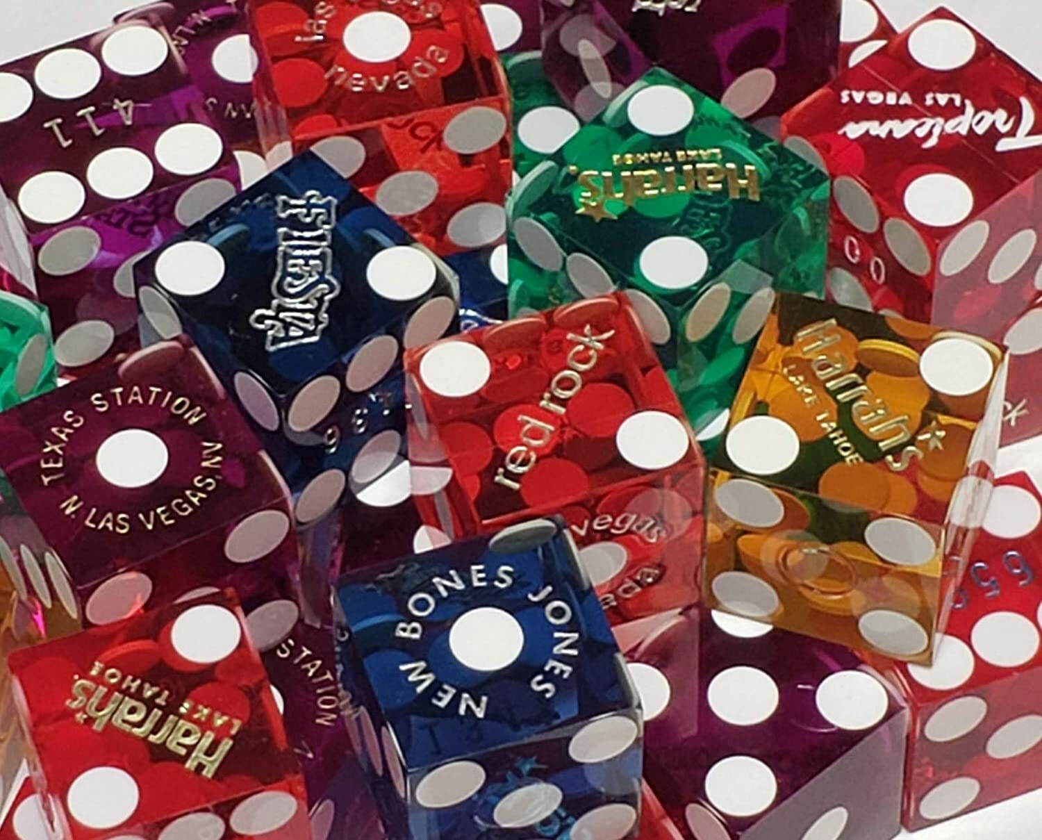 Authentic Las Vegas & Nevada Casino Table-Played Craps Dice 2 Pairs (4 Dice) Authentic Las Vegas & Nevada Casino Table-Played Craps Dice 2 Pairs (4 Dice)