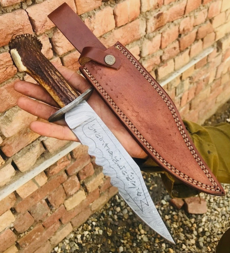 Supernatural Ruby's Demon Knife Handmade Damascus Steel with Stag Antler Handle. Supernatural Ruby's Demon Knife Handmade Damascus Steel with Stag Antler Handle.