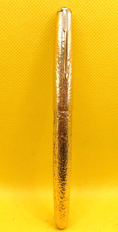 Parker Vintage Custom Hammered Gold 51 Fountain Pen--fine point