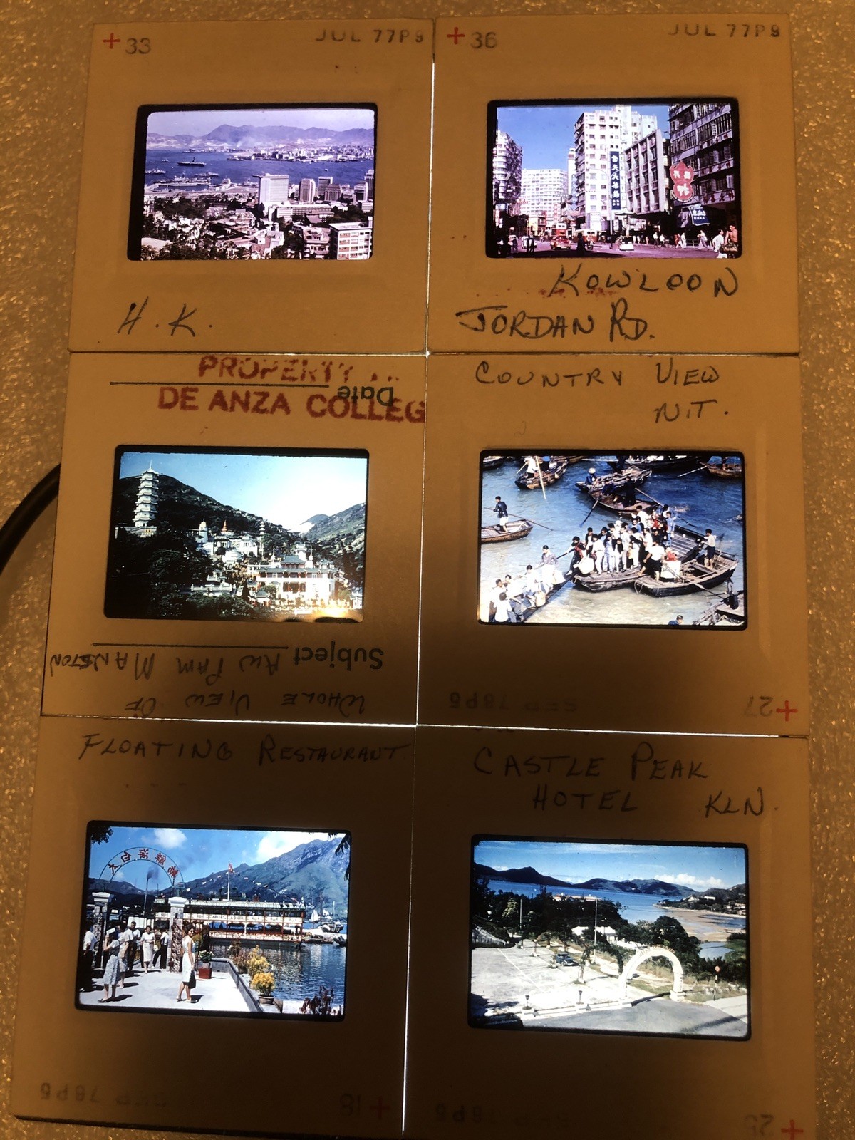 Vintage 1976 35mm Slide Film China Hong Kong Lot A x6 Vintage 1976 35mm Slide Film China Hong Kong Lot A x6