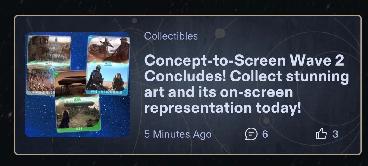 CONCEPT TO SCREEN WAVE 2 DROP 3 RARE+UC 8 CARD TOPPS STAR WARS CARD TRADER
