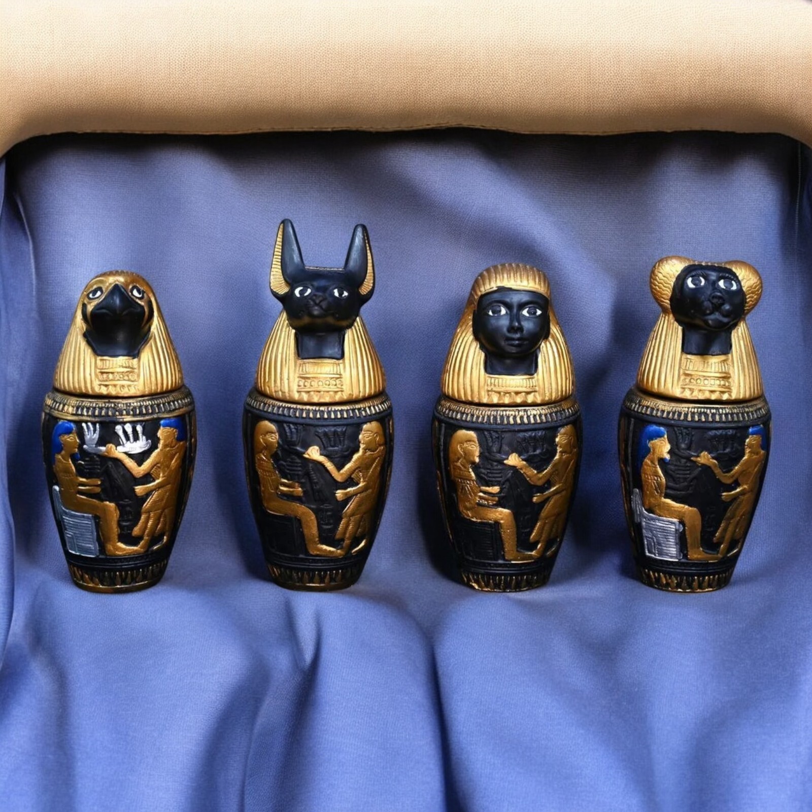 Ancient Egyptian Canopic Priest Statues Antique Rare Antique Pharaonic Unique BC Ancient Egyptian Canopic Priest Statues Antique Rare Antique Pharaonic Unique BC