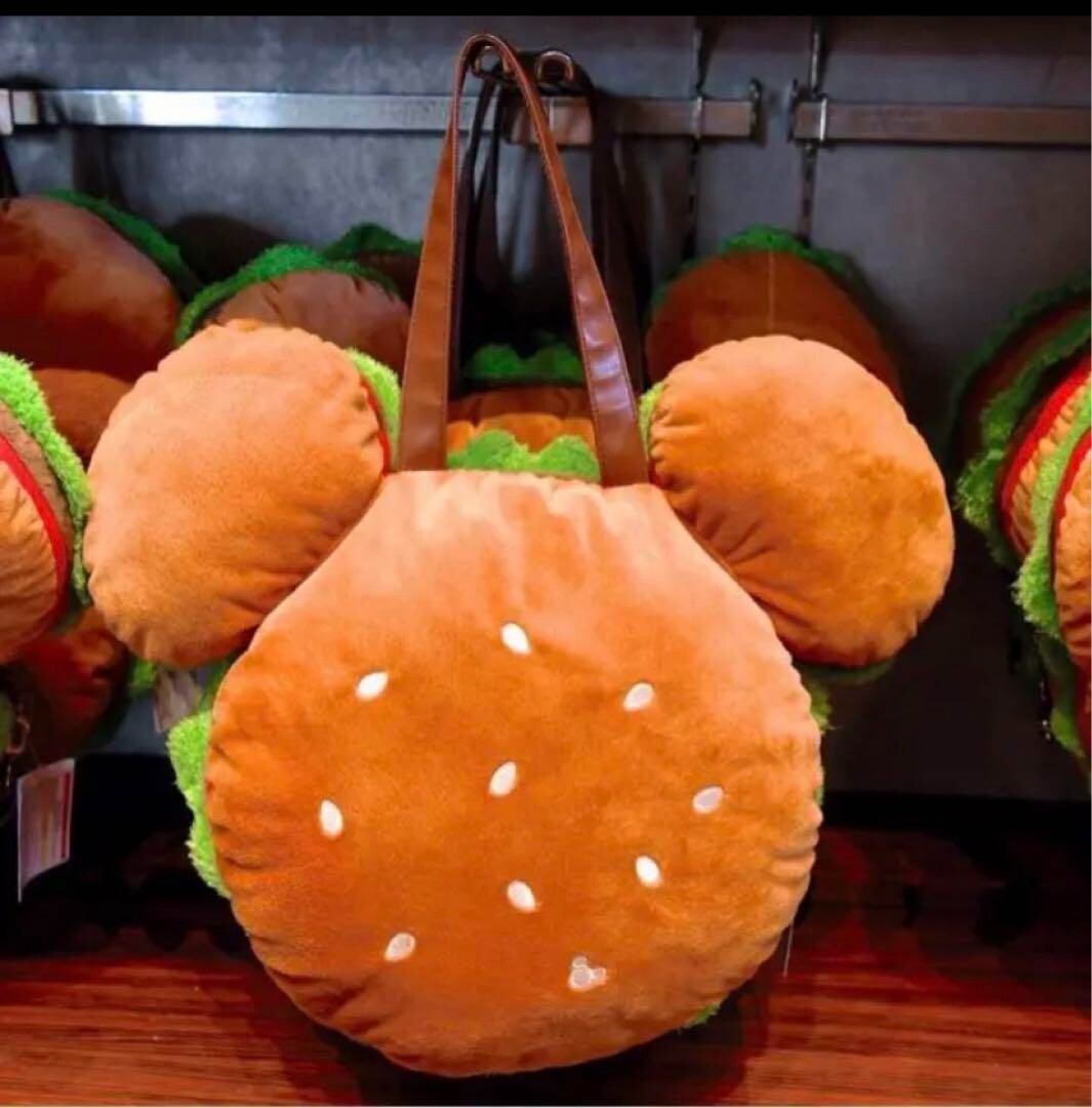 Mickey Hamburger Tote Bag Tokyo Disney Resort Limited Mickey Burger TDL 2ways FS Mickey Hamburger Tote Bag Tokyo Disney Resort Limited Mickey Burger TDL 2ways FS