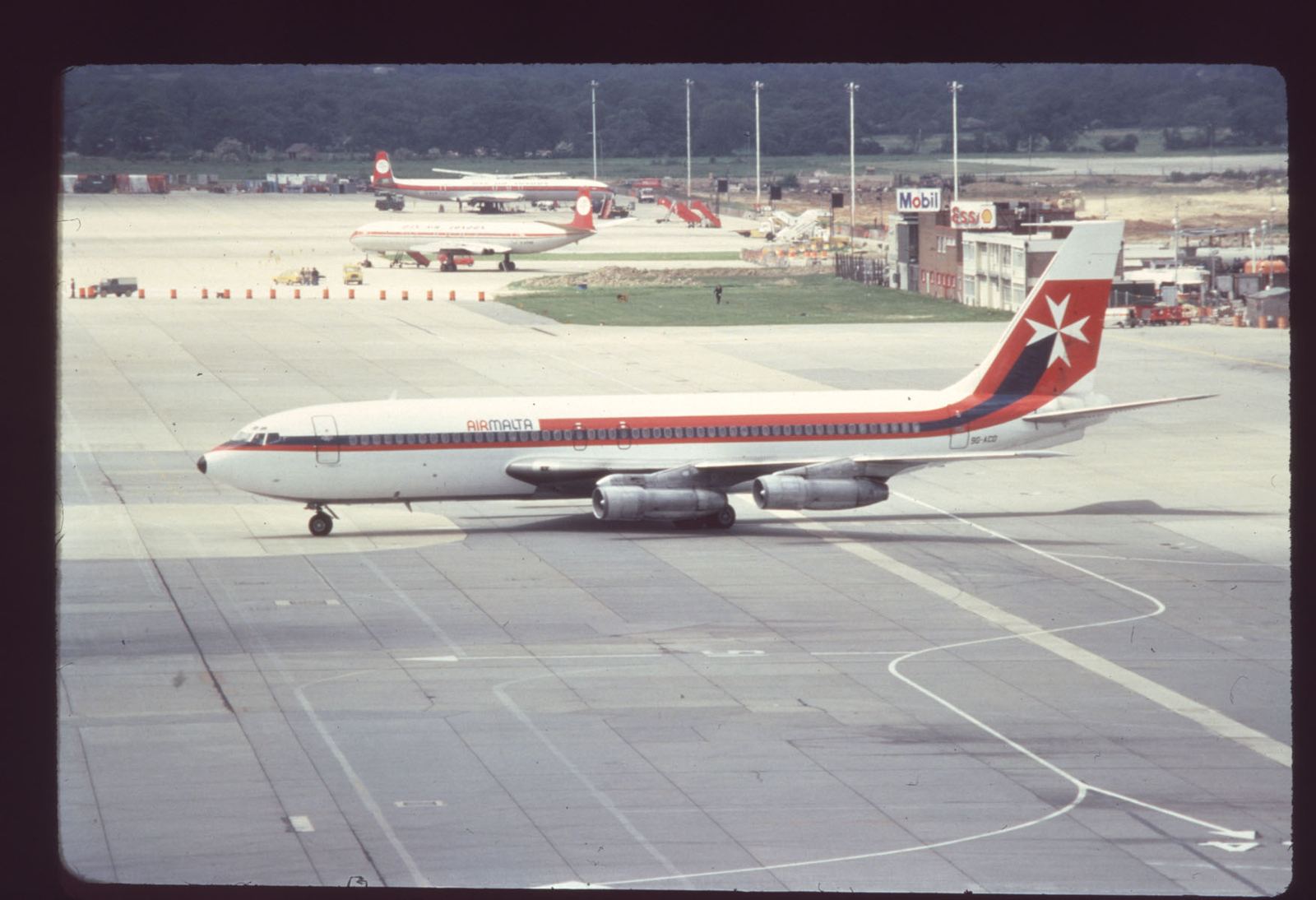 Dupe 35mm airline slide Air Malta 707-120B 9G-ACO