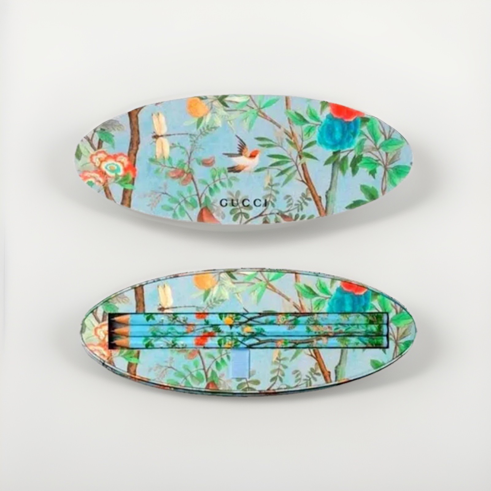 Gucci Pencil Set Garden Botanicals Birds Nature 6 Pencils in Gift Box NEW Italy Gucci Pencil Set Garden Botanicals Birds Nature 6 Pencils in Gift Box NEW Italy