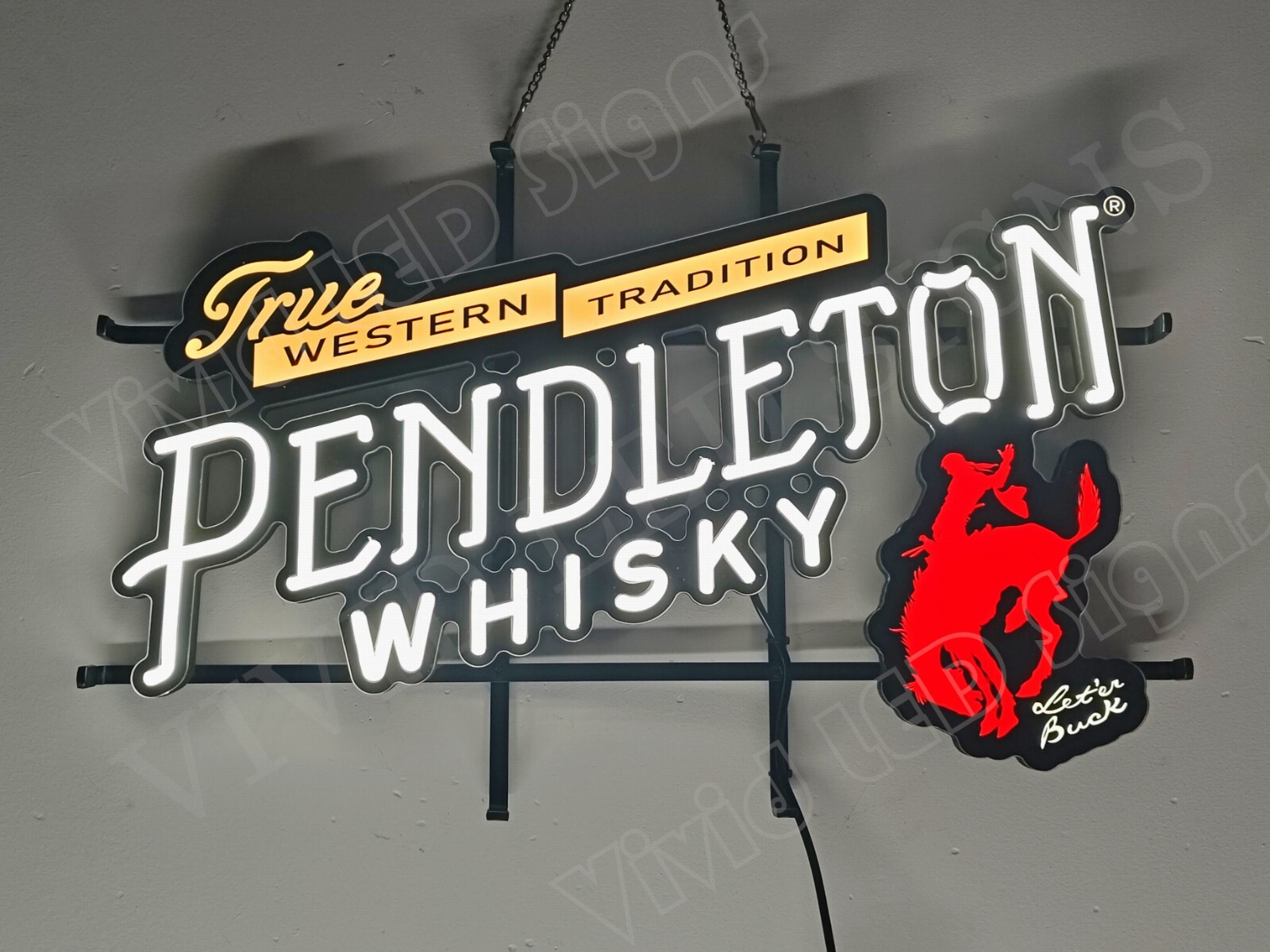 Pendleton Whisky 24"x18" Vivid LED Neon Sign Light Lamp With Dimmer Wall Decor Pendleton Whisky 24"x18" Vivid LED Neon Sign Light Lamp With Dimmer Wall Decor