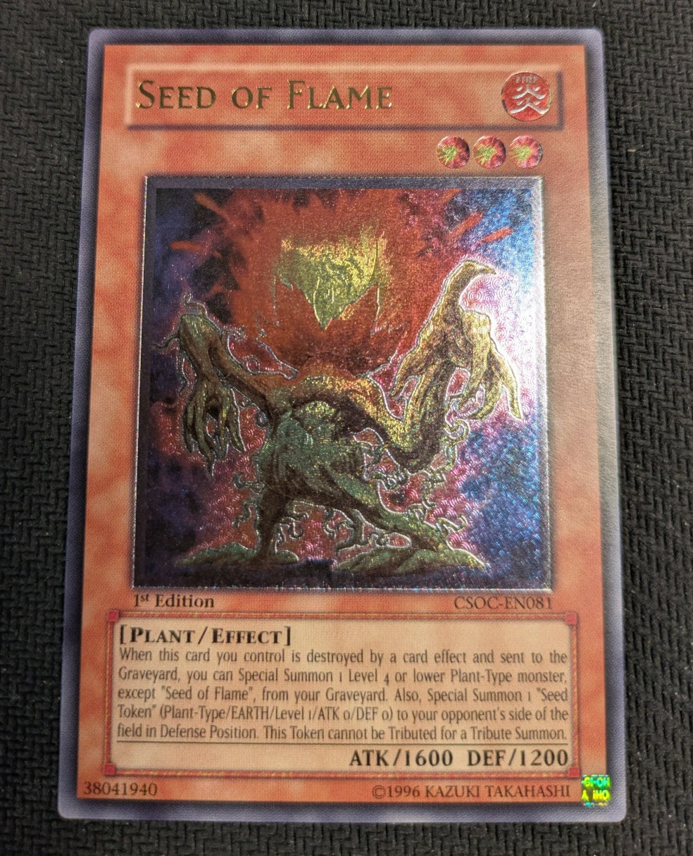 Yugioh Seed of Flame CSOC-EN081 1st Edition Ultimate Rare EURO NM